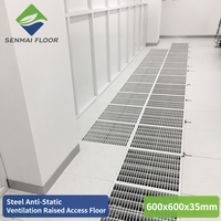 Panneau de ventilation ESD perforé en acier pour plancher surélevé, 50 % de ventilation, pour distribution d'air sous plancher dans les salles de serveurs