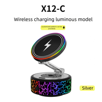 Support de chargeur de voiture sans fil magnétique X12-C |   Charge rapide 15W, édition Glow |   720 °   Rotation complète |   Fixation magnétique puissante de 1,5 kg