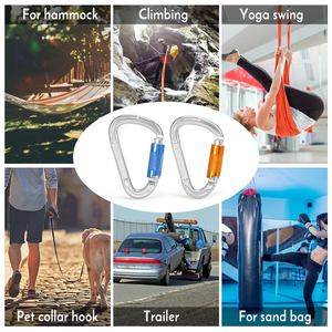 25KN บิดล็อคประตู Carabiner ได้รับการรับรองอัตโนมัติล็อค Carabiner กลางแจ้งหัวเข็มขัด D-แหวน Rappelling หุบเขาเปลญวนคลิปล็อคเปลญวน - Product Image 4