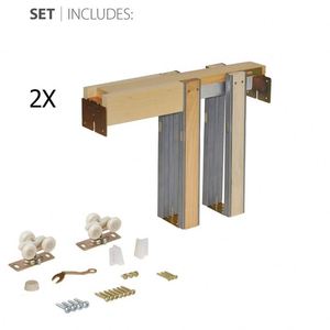 Kit de quincaillerie pour porte coulissante dissimulée WEKIS avec mécanisme de fermeture douce, rail mural pour porte coulissante pour cuisine, bureau - Product Image 2