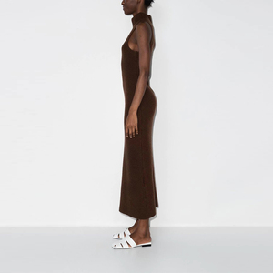GUOOU abito personalizzato <span class=keywords><strong>in</strong></span> <span class=keywords><strong>maglia</strong></span> a costine <span class=keywords><strong>marrone</strong></span> abito Midi senza maniche a maniche lunghe Cardigan lavorato a <span class=keywords><strong>maglia</strong></span> abiti da donna - Product Image 5