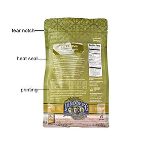 مخصص مغلفة بسحاب بلاستيكي قفل 1 فارغ أكياس أرز بلاستيكية بسمتي ياسمين كيس تعبئة أرز بشعار خاص - Product Image 5