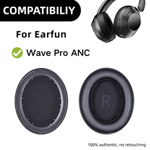Almohadillas de Repuesto Profesionales para Auriculares <span class=keywords><strong>EarFun</strong></span> Wave Pro ANC, Cojines Transpirables de PU, Aislamiento de Ruido Suave - Product Image 2
