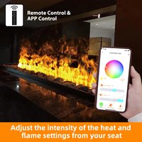 Cheminée électrique moderne à vapeur d'eau 3D avec effet de flamme, insert chauffant à vapeur d'eau avec télécommande