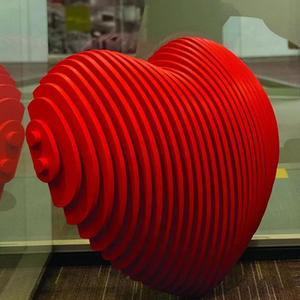 ML-WD045 Corazón Rojo de Madera Maciza, Arte de Pared Personalizable para Decoración del Hogar, Diseño Paramétrico, Decoración de Pared Pulida - Product Image 4