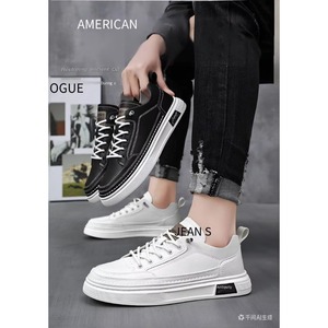Men's Casual Spring Sports <b>Shoes</b> White PU Lace-Up Anti-Slip TPU Outsole Cushioning Insole Mesh Board <b>Shoes</b> - Product Image 3