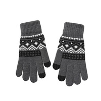 Gants personnalisés à motif d'inspiration nordique, en tissu acrylique chaud, ajustement flexible, pour l'hiver, les voyages, la marche en plein air, compatibles avec les écrans tactiles, gants tricotés