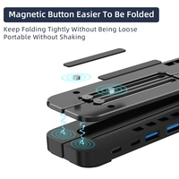 Support d'ordinateur portable pliable avec station d'accueil Hub USB C pour le bureau à domicile