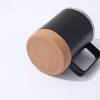 Mug à café isotherme en acier inoxydable à double paroi de haute qualité, créatif, 12 oz et 16 oz, avec poignée et base en liège, tasse de voyage