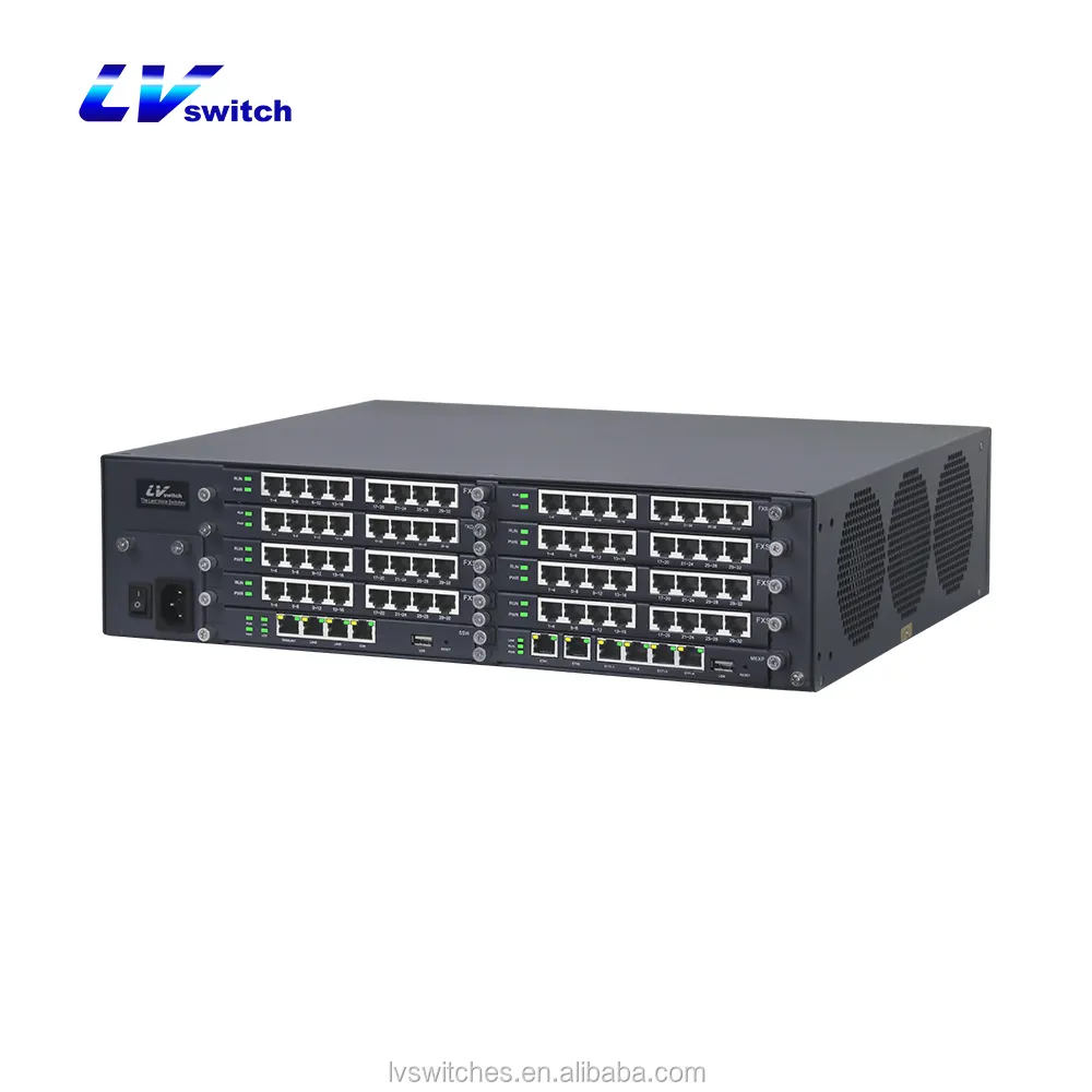 PBX Sistem Telepon IP PBX 6000T, Sistem Telepon IP dengan 4 Port PRI dengan Port Max 256 FXO/FXS