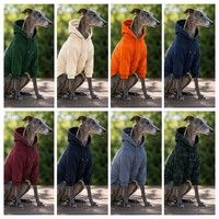 Vêtements pour chien avec logo personnalisé, en coton doublé de polaire, cordon de serrage réglable, poche kangourou, couleur unie, chaud, hiver, chien de compagnie, sweat à capuche pour chien greyhound
