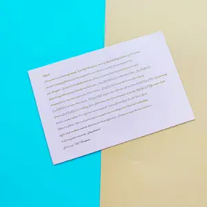 Tarjetas postales de papel reciclado, Impresión de diseño elegante personalizada, tarjeta de agradecimiento de papel hecha a mano para pequeños negocios