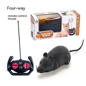 Vui bốn chiều điều khiển từ xa chuột đổ mô phỏng hồng ngoại điều khiển từ xa điện đồ chơi thú cưng di chuyển chuột lông