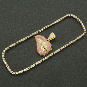 Collares con Colgante de Labios y Dientes Rosados Personalizados para Hombres, Estilo Dominante, Genial y Exagerado, Joyería de Moda - Product Image 5