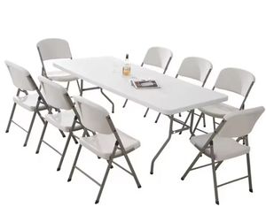 Wholesale Hot Sale Event <b>Folding</b> Portable Fold-in-half <b>Table</b> and Chair Set 6ft - Product Image 6