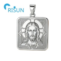 Collier avec pendentif médaille de Jésus, visage saint, cœur sacré de Jésus, chapelet, médaille de Jésus personnalisée, chrétien, christianisme, religieux