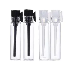 सादे मिनी बोतल Suppliers-100 pcs 1/2/3 ml खाली मिनी ग्लास इत्र छोटा सा नमूना शीशियों इत्र की शीशी प्रयोगशाला तरल खुशबू टेस्ट ट्यूब परीक्षण बोतल