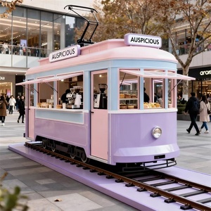 Modello di Tram in Ferro Battuto Stile Retrò Vintage per Centro Commerciale, Strada Pedonale, Punto Turistico, Esposizione Decorativa Popolare su Internet - Product Image 4