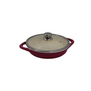 28 cm <span class=keywords><strong>de</strong></span> aluminio antiadherente el tratamiento superficial <span class=keywords><strong>de</strong></span> <span class=keywords><strong>la</strong></span> <span class=keywords><strong>pintura</strong></span> <span class=keywords><strong>de</strong></span> cubierta <span class=keywords><strong>de</strong></span> vidrio cazuela - Product Image 2