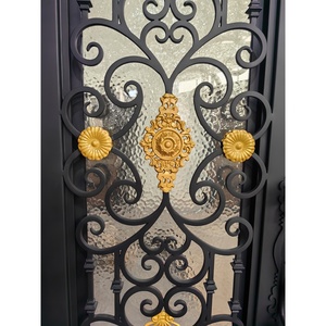Vente chaude villa haut de gamme en plein air porte en fer cuit nouveau style - Product Image 5