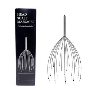 Caja de color 20 garras masajeador de cabeza pulpo relajarse cabello cuero cabelludo cabeza rascador masajeador Manual herramienta masajeador de cabeza de Metal - Product Image 1