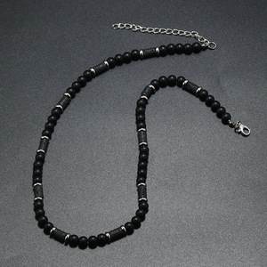 Collares De Piedras Naturales occhio di tigre in onice opaco <span class=keywords><strong>perline</strong></span> di ematite in acciaio inox fibbia lavica occhio di pietra <span class=keywords><strong>collana</strong></span> <span class=keywords><strong>uomo</strong></span> - Product Image 4
