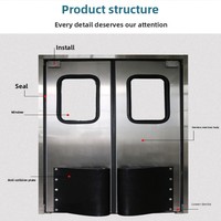 Puerta Doble Abatible Personalizable de Acero Inoxidable 304, Moderna, con Cierre Suave Manual, Anticolisión, Resistente a Impactos, de PVC