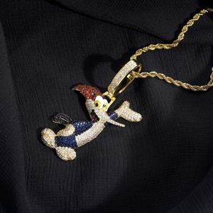<span class=keywords><strong>Collana</strong></span> con Ciondolo Picchio in Ottone Placcato Oro 18K con Zirconi Colorati, Gioielli <span class=keywords><strong>Anime</strong></span> a Forma di Personaggio dei Cartoni Animati per Donna e Uomo - Product Image 6