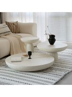 Ensemble de tables basses Wabi Sabi Mushroom, aspect ciment noir, fibre de verre FRP, tables d'appoint rondes imbriquées, table centrale pour salon, lot de 3