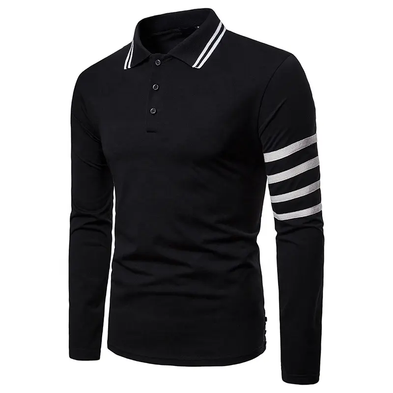 China manufacturer Spandex Polyester Jersey Long Sleeve Cheap Price men blank Polo Shirt