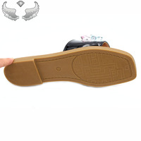 Sandales plates pour femmes, tendance et populaires, pour le quotidien, vente en gros, été, fleurs, strass, légères