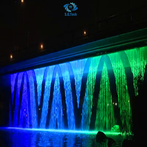 Rideau d'eau numérique programmable intérieur/extérieur, personnalisation moderne, magnifique, en acier inoxydable, écologique, pour garage - Product Image 2