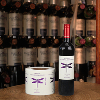 Etiquetas de botella de vino tinto impermeables con protección UV en relieve de lámina de oro púrpura personalizadas, adhesivo fuerte, cervezas y bebidas