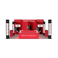 Stand d'exposition publicitaire modulaire en forme de tour en spirale, rétroéclairé par LED, sur mesure, 20x20 pieds