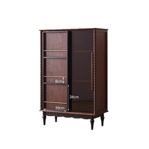 Weihang French Style <b>Solid</b> <b>Wood</b> <b>Bookcase</b> With Glass Doors Display Cabinet For Living Room Storage YS-806 - Product Image 4