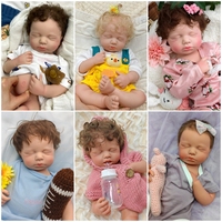 17-22 inç Tam Vücut Silikon Kız Bebek Kahverengi Saçlı Esnek Uzuvlu Silikon Yeniden Doğmuş Bebek Bebekler Emzikli Mevcut Yürümeye Başlayan Çocuklar İçin Oyuncaklar