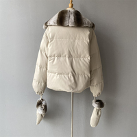Veste bomber courte en laine d'hiver Jxwatcher, parka, manteau en duvet de canard blanc, veste matelassée chaude pour femmes