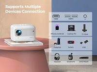 Mini projecteur H86 1080p, home cinéma intelligent, portable, tendance, Android, 3D, stéréo HIFI
