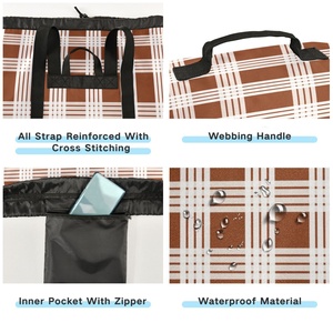 101L Custom Print <b>Brown</b> Palaka Design Large Dirty Clothes Hawaii Laundry <b>Backpack</b> Bag Drawstring Closure Laundry Bag for College - Product Image 2