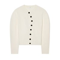 TAOP&ZA Frühherbst 2026 Neuer Damen-Modischer, Schlichter, Vielseitiger, Lässiger Strickpullover mit Knopfleiste und Langen Ärmeln