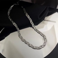 5cm Tresse Serpent Chaînes Bracelets 3 Tons Tricolore Tressé Pigtail Chevrons Collier Bracelet Ensemble de Bijoux