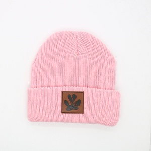 Custom Leather Patch Logo Winter Warm Camouflage Chunky Outdoor Sports Skull Unisex <b>Wool</b> <b>Beanie</b> Knitted Hat Beach - Product Image 4