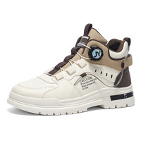 Nouvelle Arrivée Vente en Gros Bottes de Sécurité Antidérapantes Montantes Style Britannique Rétro en Cuir à Plateforme Chaussures Décontractées pour Hommes Automne