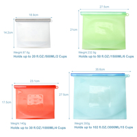 Sacs de conservation alimentaire en silicone réutilisables portables, sacs ziplock en silicone pour le réfrigérateur, pour l'emballage alimentaire