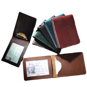 Porte-cartes en cuir véritable rétro vintage pour homme et femme pour permis de conduire Sac d'immatriculation de véhicule - Product Image 1