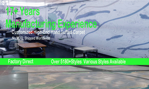 Thảm trải sàn thủ công tự nhiên họa tiết hoa vàng sang trọng, thân thiện với môi trường, chất lượng cao, dùng cho phòng khách, thảm thương mại cao cấp, có logo. - Product Image 5