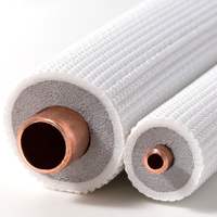 Kit de tubes en cuivre de 10 pieds (1/4" et 3/8" DE), avec isolation en PE blanche épaissie de 3/8" en bobine, écrous et kit d'installation pour climatisation