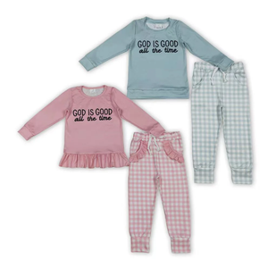 GOD IS GOOD All the Time Pantalon à carreaux avec poches pour enfants, vêtements pour frères et sœurs - Product Image 1