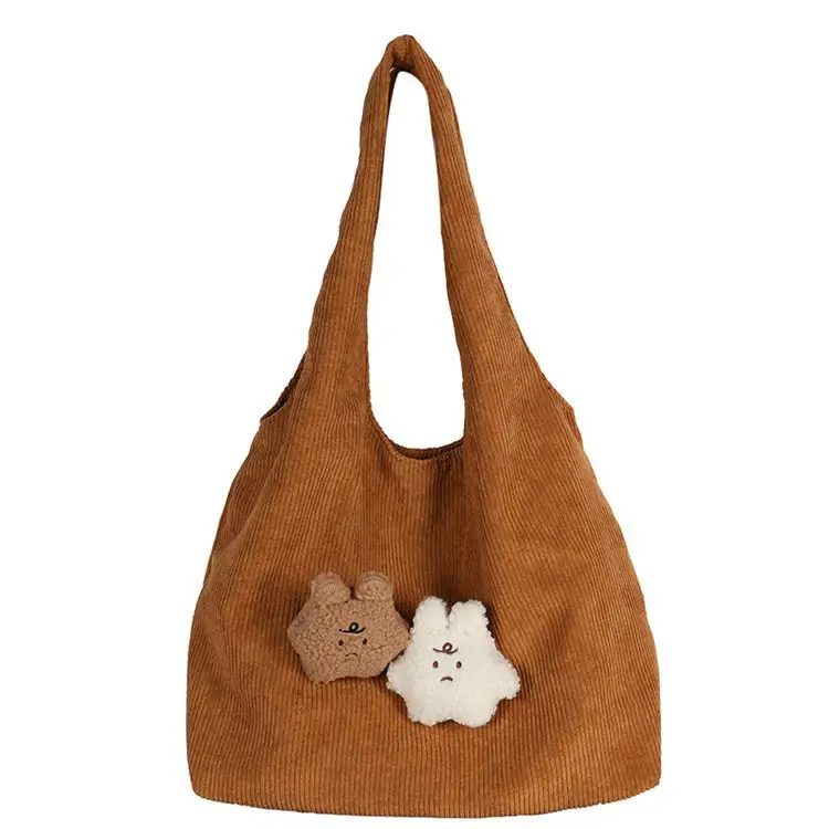 Fashion large capacity Casual Girls Student shopping tote handbag Hot sale women bag Corduroy handbag cute bag