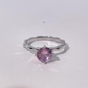 แหวนทองแดงประดับเพทายสีชมพูลายไม้ไผ่สุดน่ารักจากเทียนหยู่ เจมส์ เครื่องประดับแฟชั่นสไตล์หวานสดใสสำหรับผู้หญิง - Product Image 1